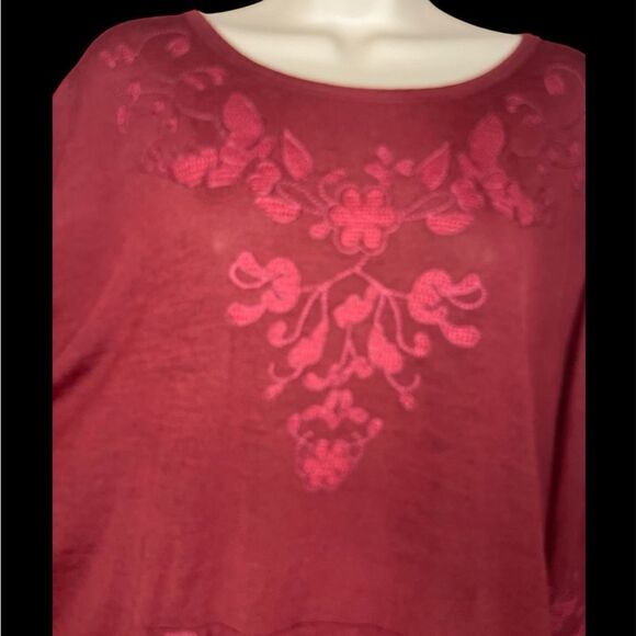 MONORENO embroidered burgundy oversized kimono style - Picture 4 of 6